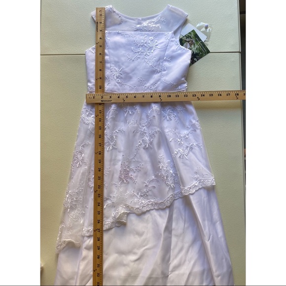 Keepsake Girls White Lace and Sequenced Communion Dress w/ Corset Back - Picture 2 of 5